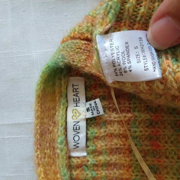 Mustard knit crop cardigan sweater lightweight size small - Picture 11 of 11